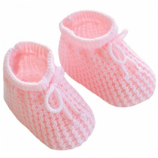 Newborn Baby Spanish Style Knitted Booties Bootees Lace Boy Girl 0-3 Months