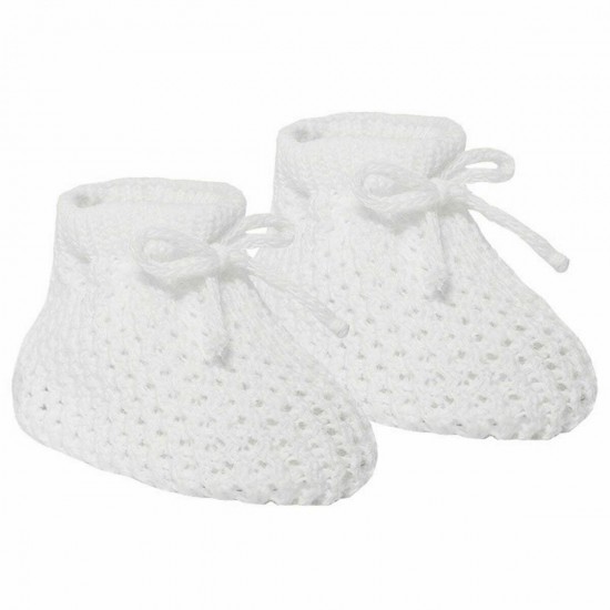 Newborn Baby Spanish Style Knitted Booties Bootees Lace Boy Girl 0-3 Months