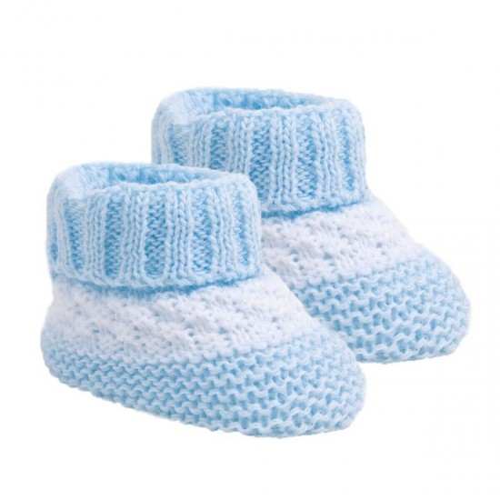 Newborn Baby Booties Bootees Striped Blue Pink White Boy Girl 0-3 Months