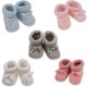 Newborn Baby Booties Knitted Tie Up Bootees Boy Girl Blue Pink White 0-3 Months