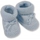 Newborn Baby Booties Knitted Tie Up Bootees Boy Girl Blue Pink White 0-3 Months