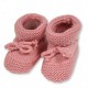 Newborn Baby Booties Knitted Tie Up Bootees Boy Girl Blue Pink White 0-3 Months