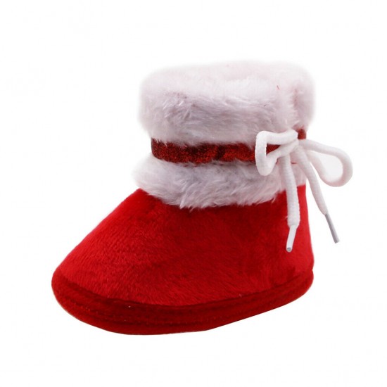 Newborn Baby Boy Girl Pram Shoes Infant Faux Fur Boots Winter Snow Warm Booties