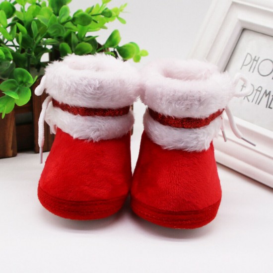 Newborn Baby Boy Girl Pram Shoes Infant Faux Fur Boots Winter Snow Warm Booties