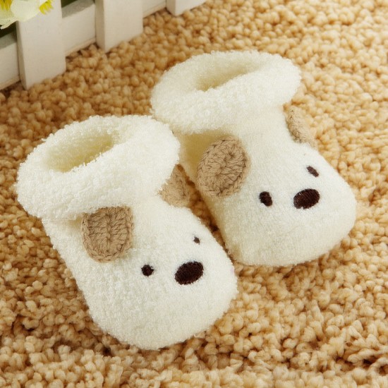 Warm Newborn Socks Unisex Baby Boy Girls Infant Cute Bear Crib Warm Shoes NEW