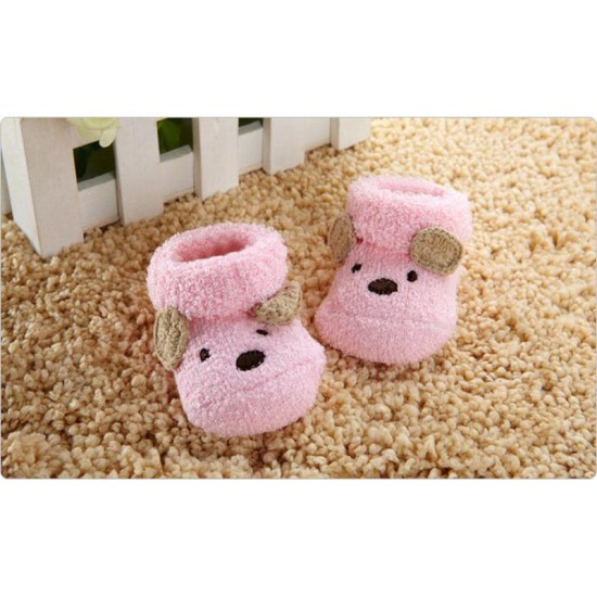 Warm Newborn Socks Unisex Baby Boy Girls Infant Cute Bear Crib Warm Shoes NEW