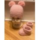 Crochet Knitted Baby Pom Pom Hat And Booties Set Girl Boy Beanie Shoes 3 Sizes 