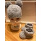 Crochet Knitted Baby Pom Pom Hat And Booties Set Girl Boy Beanie Shoes 3 Sizes 