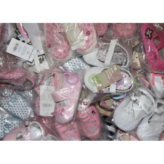 Wholesale Infant Baby Boy Girl First Crib Shoes Job Lots Newborn to 18 Months