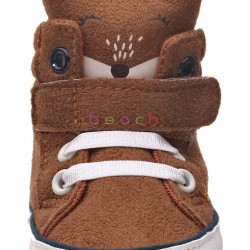 Newborn Baby Infant Girl Boy 3D Fox Crib Shoes Brown High top Boots 0-18 Months