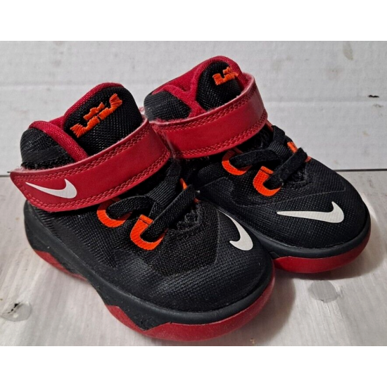 Nike Boys Toddler Air Size 4C Red Black High Tops Sneakers 653647-006