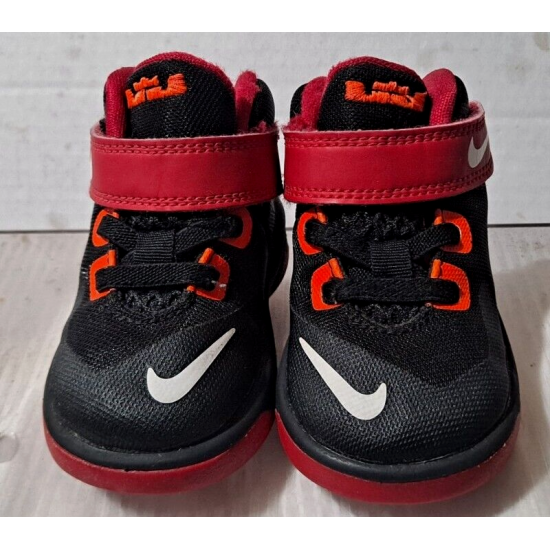 Nike Boys Toddler Air Size 4C Red Black High Tops Sneakers 653647-006