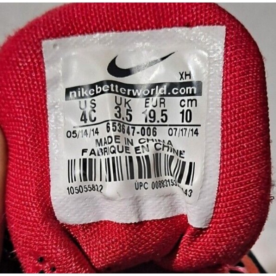 Nike Boys Toddler Air Size 4C Red Black High Tops Sneakers 653647-006