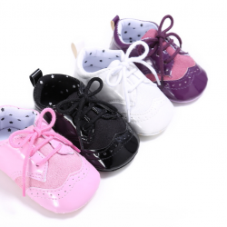 Newborn Baby Boy Girl Soft Oxford Crib Shoes Toddler PreWalker Trainers 0-18 M