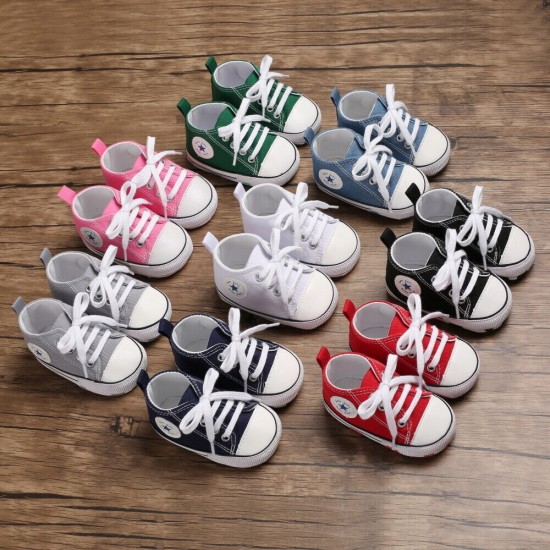 Newborn Baby Boy Girl Pram Shoes Infant Sneakers Toddler PreWalker Trainers 0-18