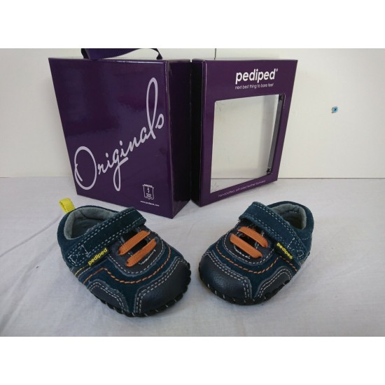 Pediped Baby Shoes Boys 0-6 Months 1471-NV x-small Tristan Blue Brand New 