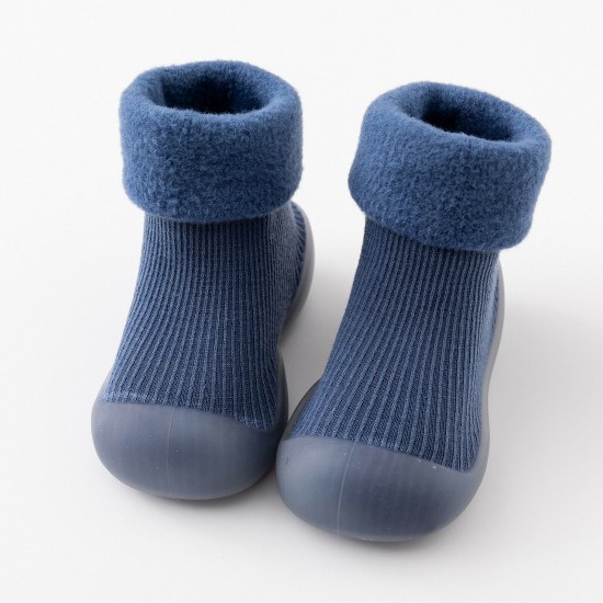 Toddler Kids Baby Boys Girls Solid Knitted Soft Sole Rubber Shoes Socks Slipper