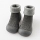 Toddler Kids Baby Boys Girls Solid Knitted Soft Sole Rubber Shoes Socks Slipper
