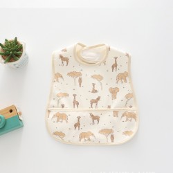 Baby bib Nordic style angel feed bag cover type baby boy's meal bib waterproof and easy to clean cute animal bib soft PU