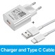 Adaptive Fast Charger Adapter For Samsung Galaxy A10 A20 A30 A40 A50 A60 A70 S A80 A90 M11 M21 M31 M41 M51 3A Type C USB Cable