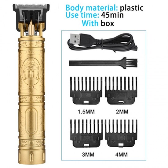 2023 Vintage Body T9 Cordless Electric Shaver Hair Cutting Machine For Man Hair Clipper Barber Beard Trimmer USB