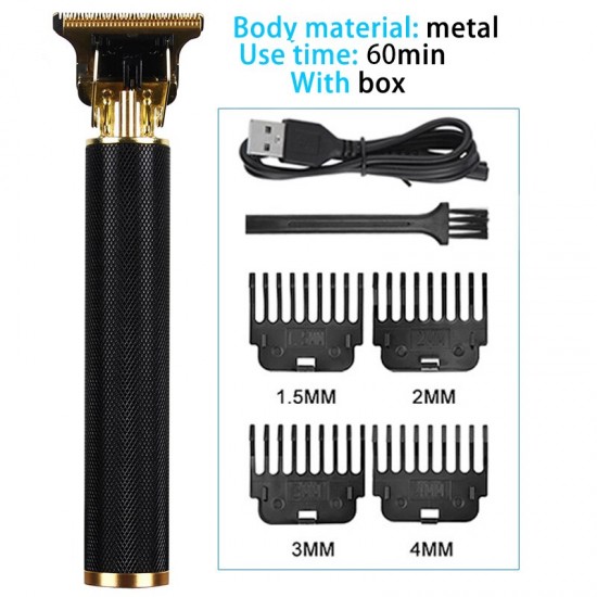 2023 Vintage Body T9 Cordless Electric Shaver Hair Cutting Machine For Man Hair Clipper Barber Beard Trimmer USB