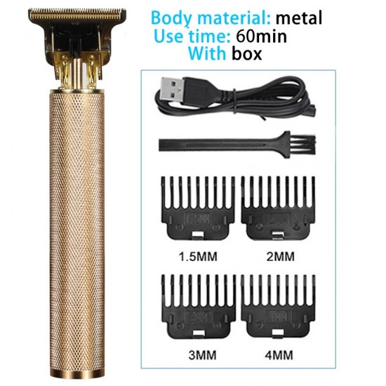 2023 Vintage Body T9 Cordless Electric Shaver Hair Cutting Machine For Man Hair Clipper Barber Beard Trimmer USB