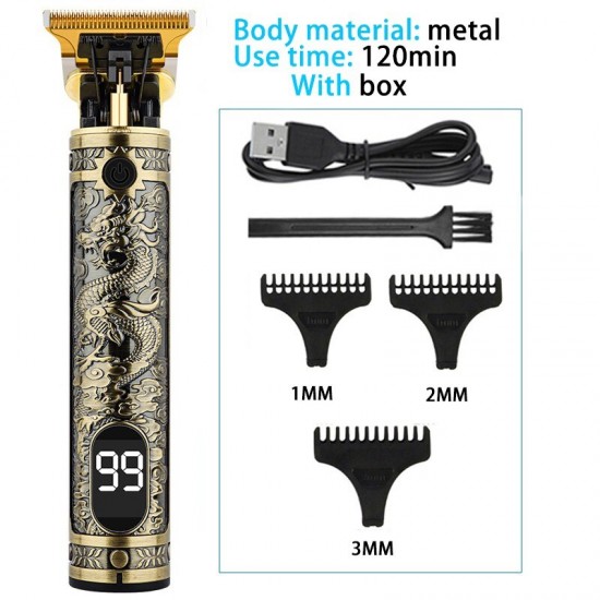 2023 Vintage Body T9 Cordless Electric Shaver Hair Cutting Machine For Man Hair Clipper Barber Beard Trimmer USB