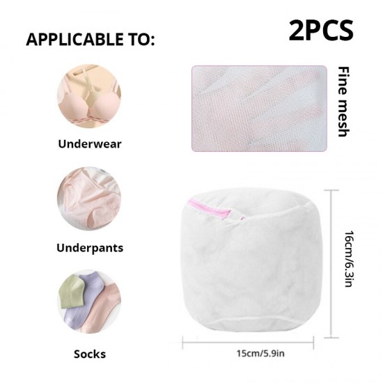 2Pcs/7Pcs 6Size Transparent Zippered Laundry Fine Mesh Pocket Reusable Sturdy for Washing Machine Laundry Protection