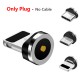 Detachable Connect Round Plugs Led Lighting Charger Cable Data Flowing LED Light Fast Charge Cable For IOS Android Type-C