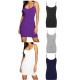 Womens Strappy Bodycon Mini Dress Sleeveless Plain Cami Vest Tank Tunic Top Tee