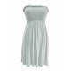 LADIES WOMEN PLUS SIZE SHEERING BOOBTUBE BANDEAU STRAPLESS TOP SUMMER DRESS 8-26