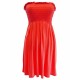 LADIES WOMEN PLUS SIZE SHEERING BOOBTUBE BANDEAU STRAPLESS TOP SUMMER DRESS 8-26