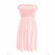 LADIES WOMEN PLUS SIZE SHEERING BOOBTUBE BANDEAU STRAPLESS TOP SUMMER DRESS 8-26