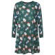 WOMENS LADIES GINGERBREAD SNOWMAN XMAS FLARE XMAS SWING DRESS PLUS SIZE