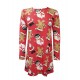 WOMENS LADIES GINGERBREAD SNOWMAN XMAS FLARE XMAS SWING DRESS PLUS SIZE