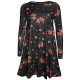 WOMENS LADIES GINGERBREAD SNOWMAN XMAS FLARE XMAS SWING DRESS PLUS SIZE