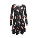WOMENS LADIES GINGERBREAD SNOWMAN XMAS FLARE XMAS SWING DRESS PLUS SIZE