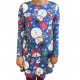 WOMENS LADIES GINGERBREAD SNOWMAN XMAS FLARE XMAS SWING DRESS PLUS SIZE