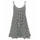 Women Camisole Print Flared Skater Strappy Vest Top Swing Mini Summer Dress