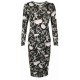 Womens Ladies Long Sleeve Midi Dress Stretch Bodycon Print Jersey Maxi Plus Size