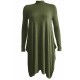 Womans High Neck Polo Turtle Neck Long Sleeve Swing Flared Hanky Skater Dress 