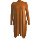Womans High Neck Polo Turtle Neck Long Sleeve Swing Flared Hanky Skater Dress 