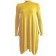 Womans High Neck Polo Turtle Neck Long Sleeve Swing Flared Hanky Skater Dress 