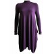 Womans High Neck Polo Turtle Neck Long Sleeve Swing Flared Hanky Skater Dress 