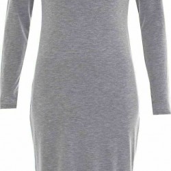 Womens Turtle Polo Neck Long Sleeve Plain Stretch Bodycon Ladies Midi Dress 8-26