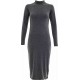 Womens Turtle Polo Neck Long Sleeve Plain Stretch Bodycon Ladies Midi Dress 8-26