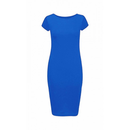 LADIES WOMANS CAP SLEEVE MIDI DRESS BODYCON SUMMER MAXI MIDI DRESS PLUS SIZE