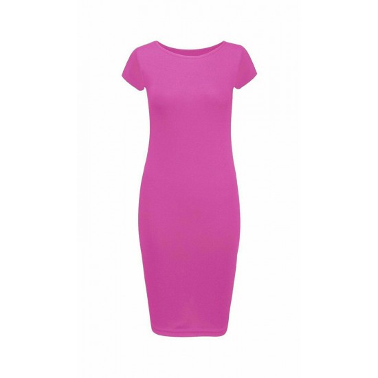 LADIES WOMANS CAP SLEEVE MIDI DRESS BODYCON SUMMER MAXI MIDI DRESS PLUS SIZE