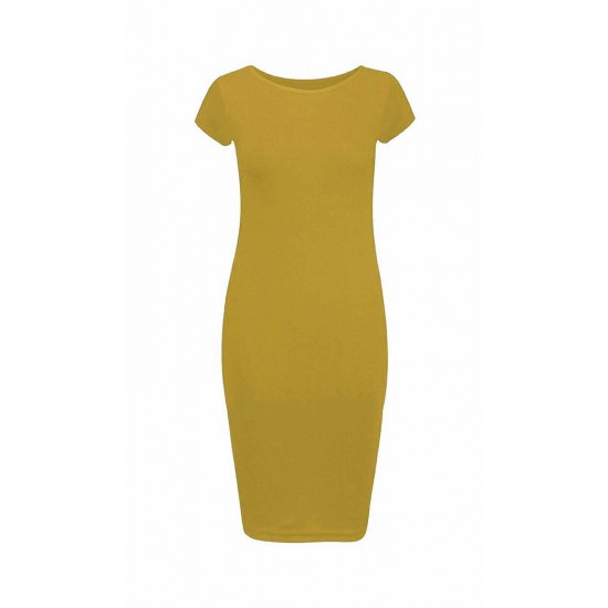 LADIES WOMANS CAP SLEEVE MIDI DRESS BODYCON SUMMER MAXI MIDI DRESS PLUS SIZE
